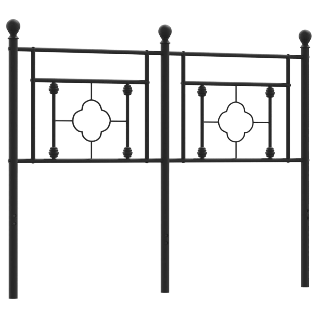 vidaXL Tăblie de pat metalică, negru, 120 cm