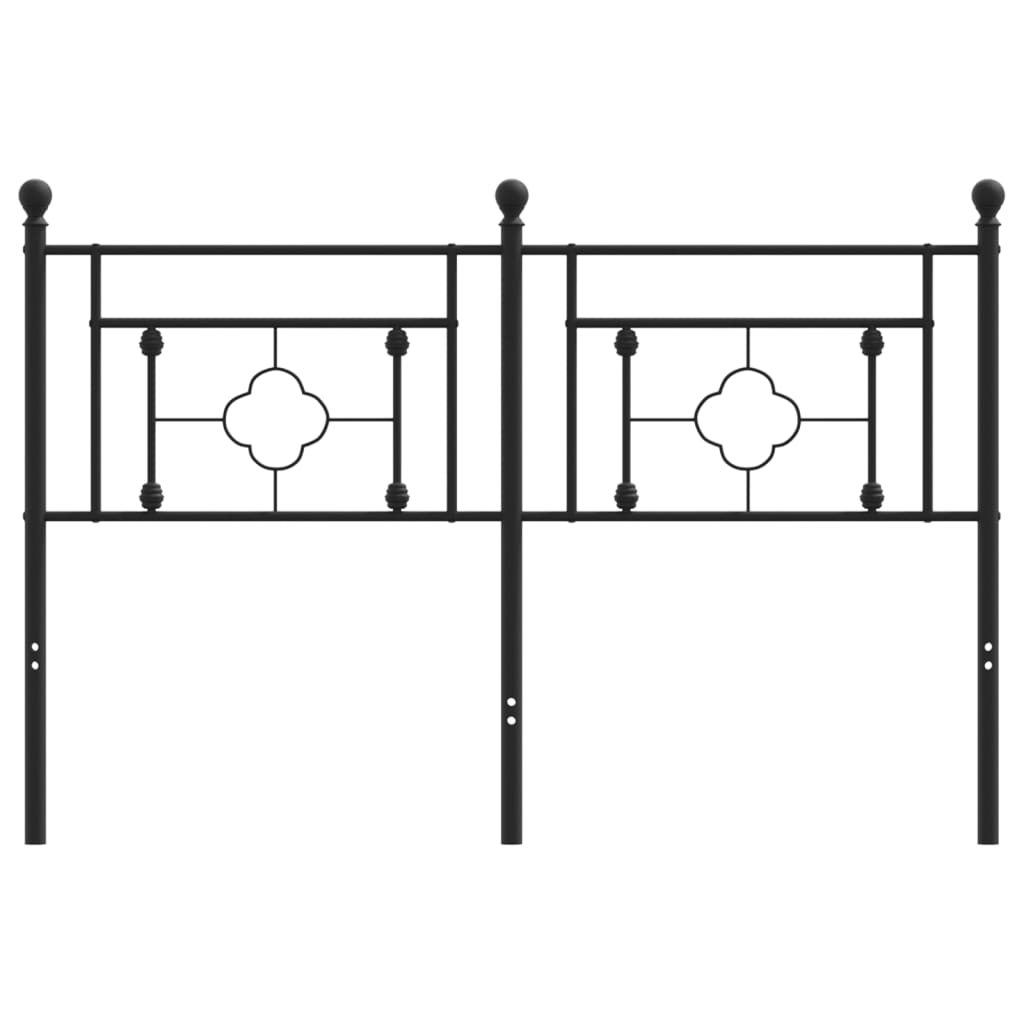 vidaXL Tăblie de pat metalică, negru, 140 cm