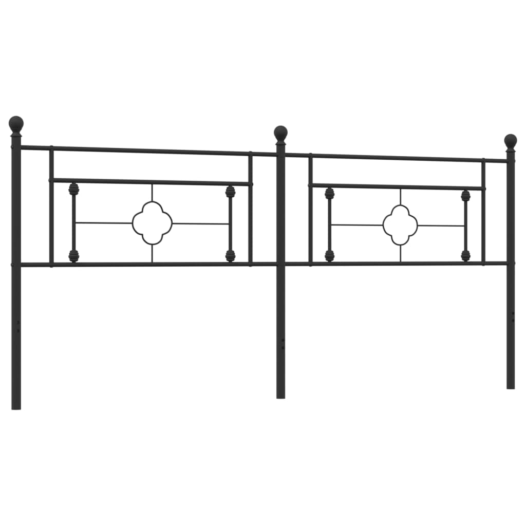 vidaXL Tăblie de pat metalică, negru, 193 cm