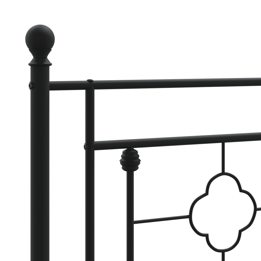 vidaXL Tăblie de pat metalică, negru, 200 cm