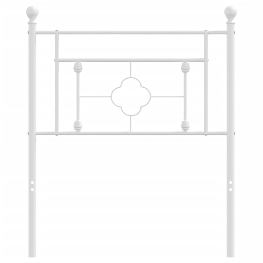 vidaXL Tăblie de pat metalică, alb, 75 cm vidaXL Tăblie de pat metalică, alb, 75 cm