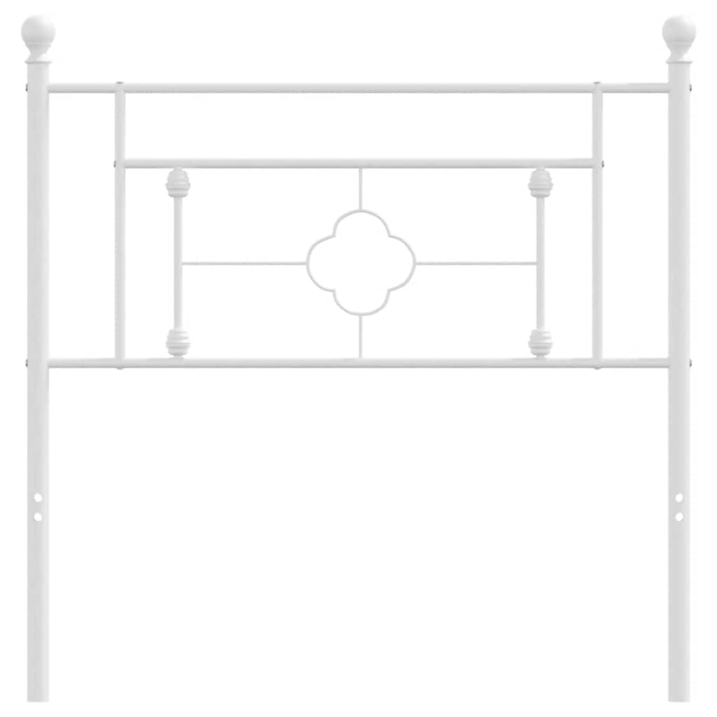vidaXL Tăblie de pat metalică, alb, 100 cm
