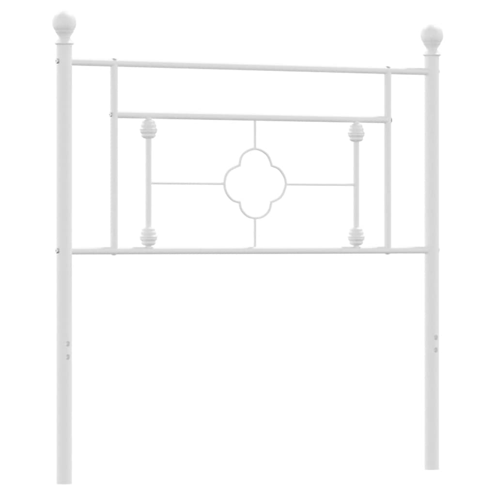 vidaXL Tăblie de pat metalică, alb, 100 cm