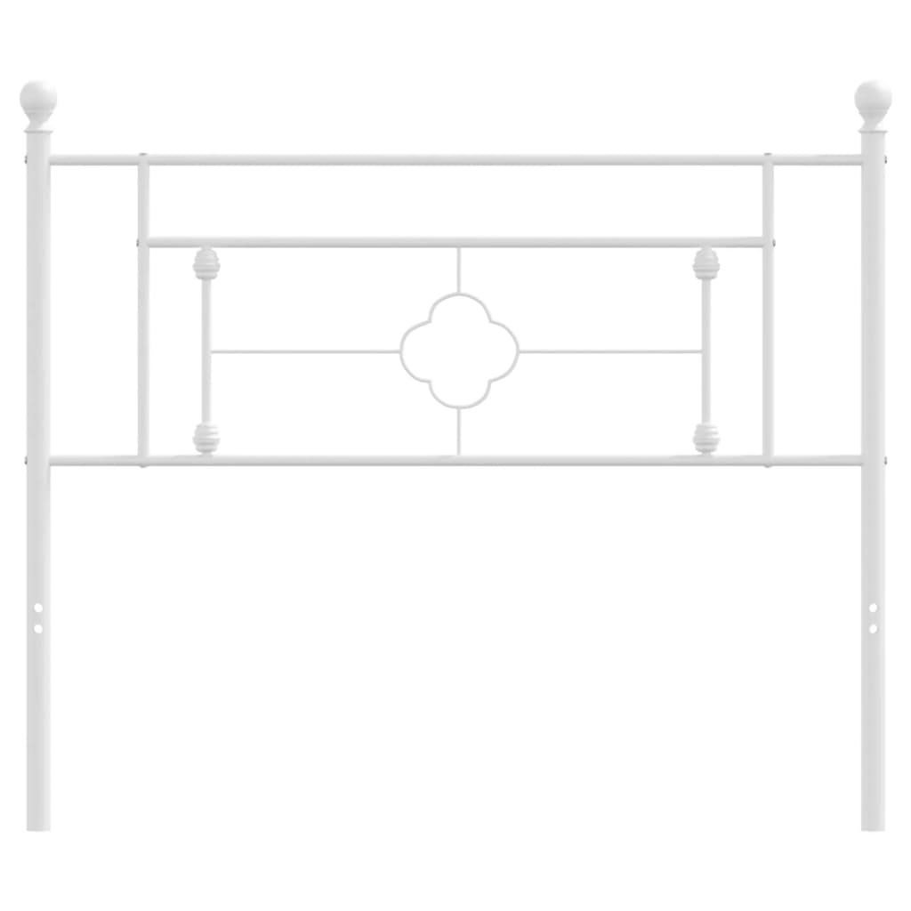 vidaXL Tăblie de pat metalică, alb, 107 cm