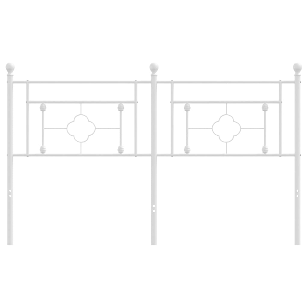 vidaXL Tăblie de pat metalică, alb, 150 cm