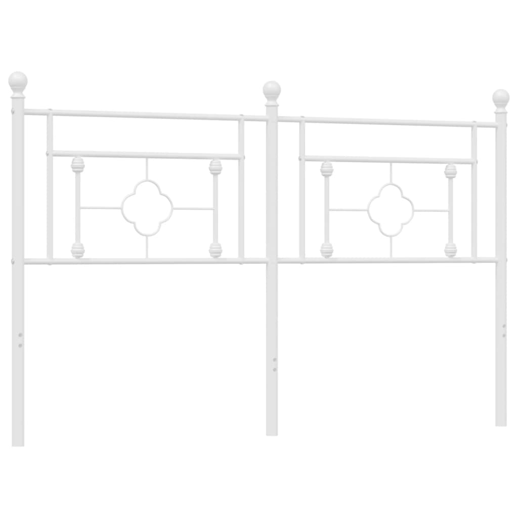 vidaXL Tăblie de pat metalică, alb, 150 cm