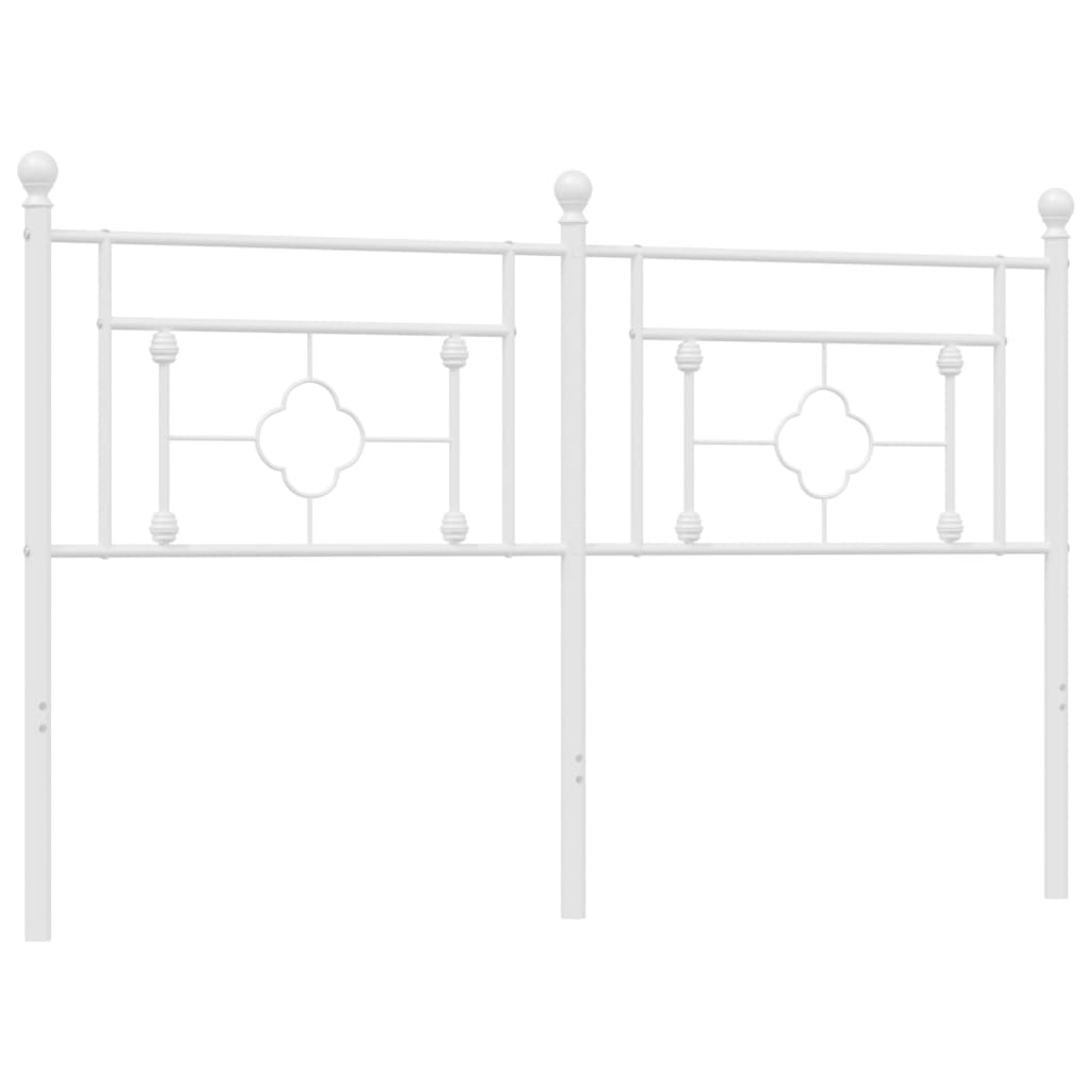 vidaXL Tăblie de pat metalică, alb, 160 cm