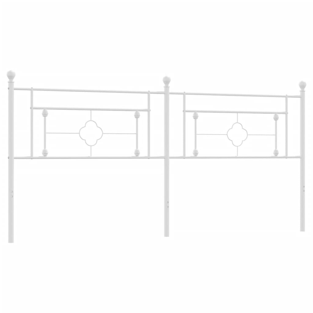 vidaXL Tăblie de pat metalică, alb, 200 cm vidaXL Tăblie de pat metalică, alb, 200 cm