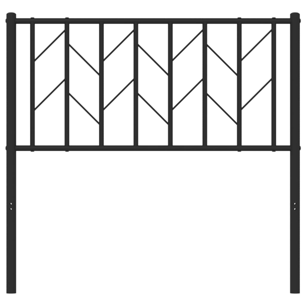 vidaXL Tăblie de pat metalică, negru, 90 cm
