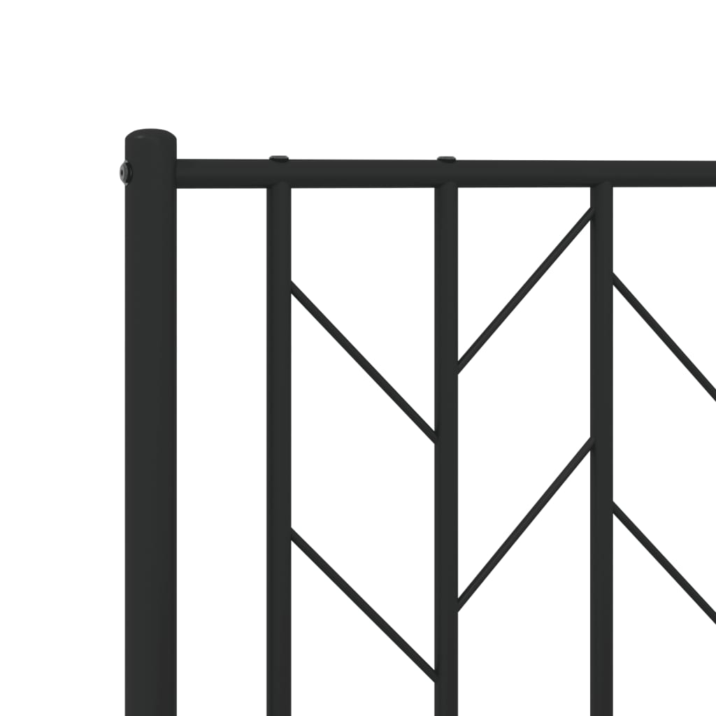 vidaXL Tăblie de pat metalică, negru, 140 cm