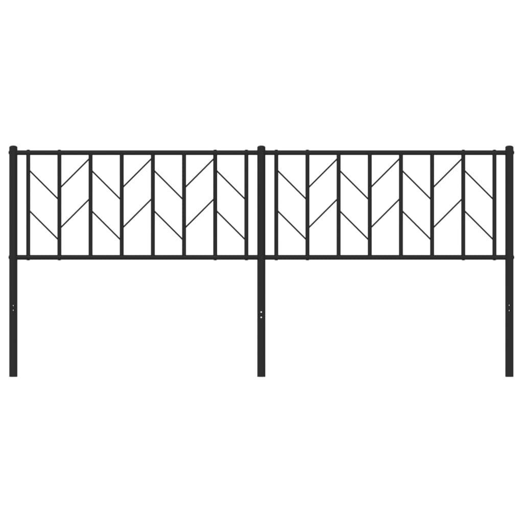 vidaXL Tăblie de pat metalică, negru, 193 cm