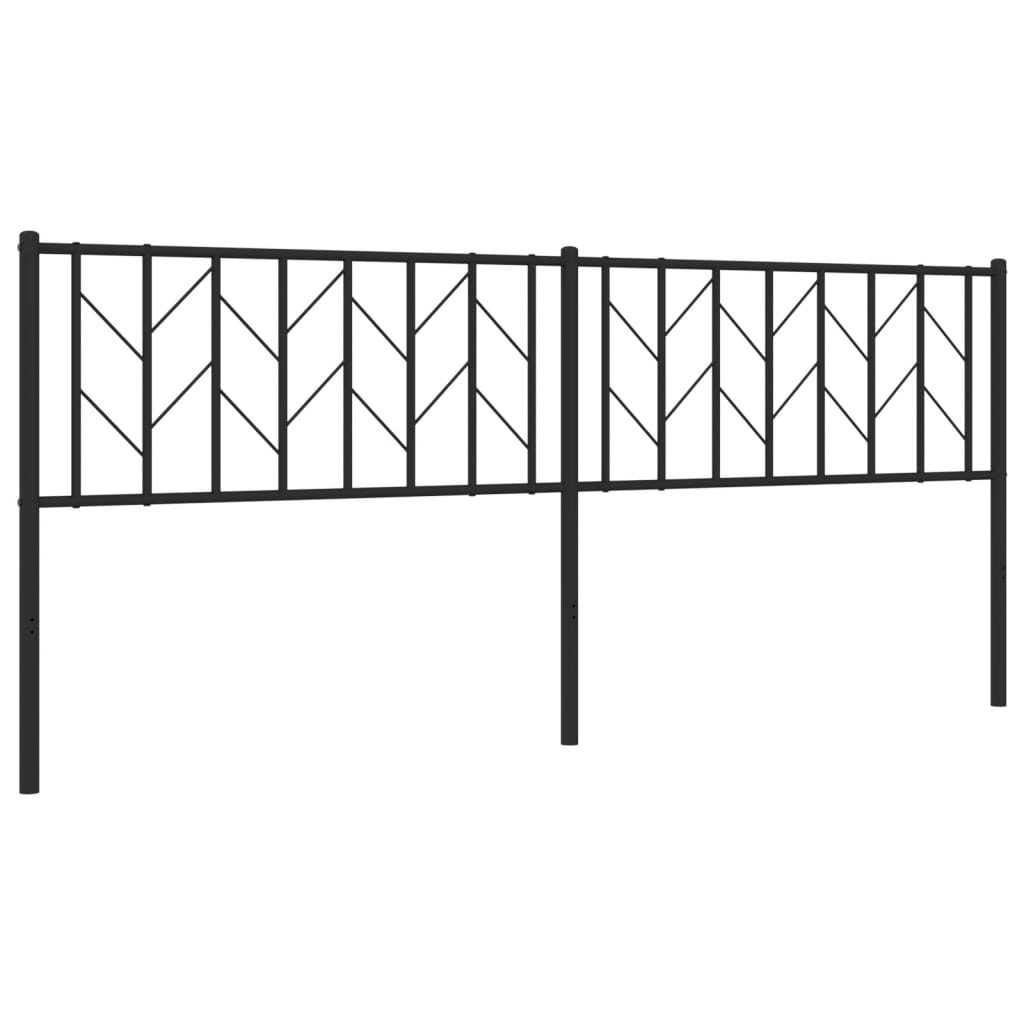 vidaXL Tăblie de pat metalică, negru, 200 cm