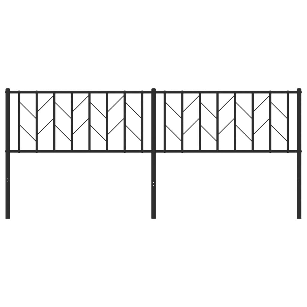 vidaXL Tăblie de pat metalică, negru, 200 cm