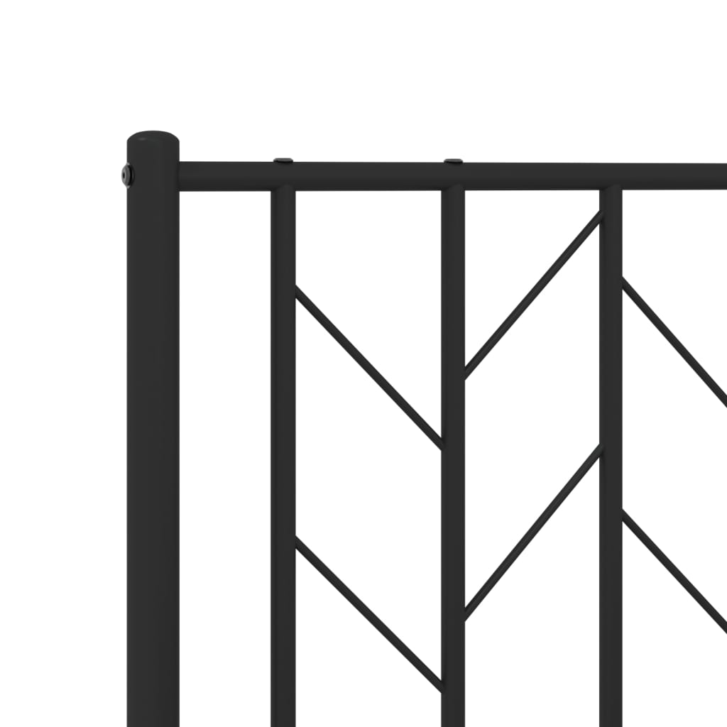 vidaXL Tăblie de pat metalică, negru, 200 cm