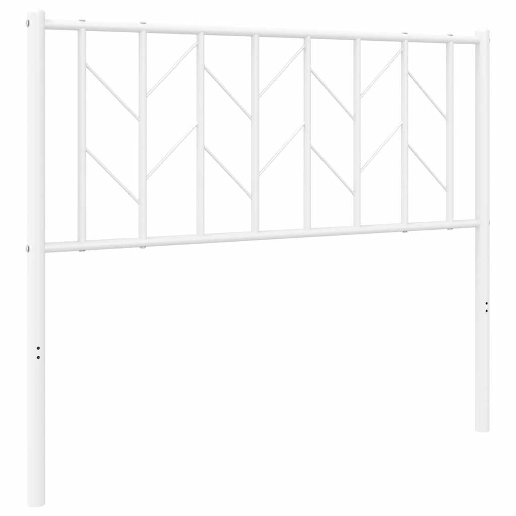 vidaXL Tăblie de pat metalică, alb, 100 cm