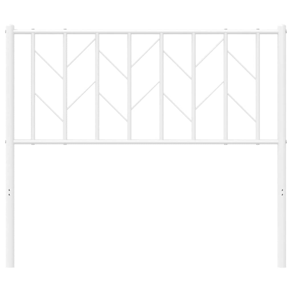 vidaXL Tăblie de pat metalică, alb, 100 cm