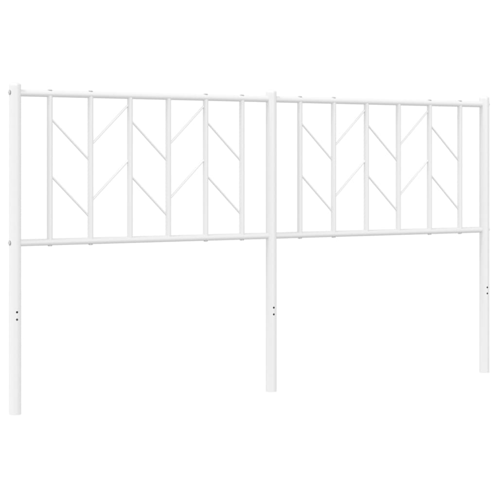 vidaXL Tăblie de pat metalică, alb, 160 cm