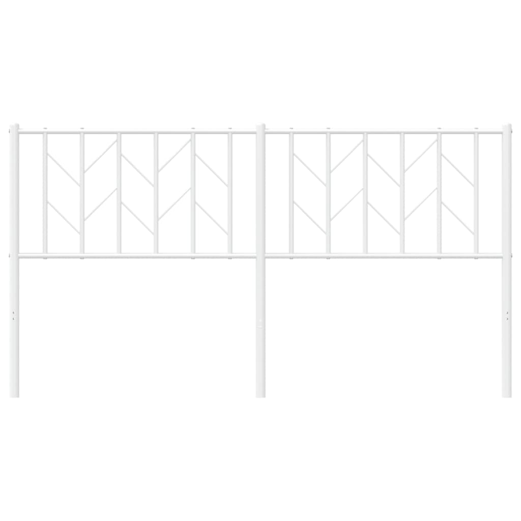 vidaXL Tăblie de pat metalică, alb, 160 cm