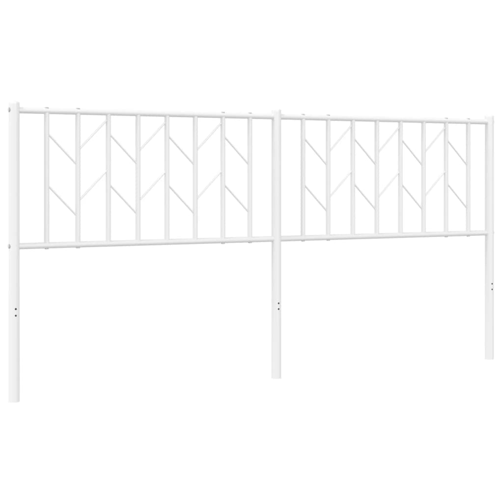 vidaXL Tăblie de pat metalică, alb, 180 cm