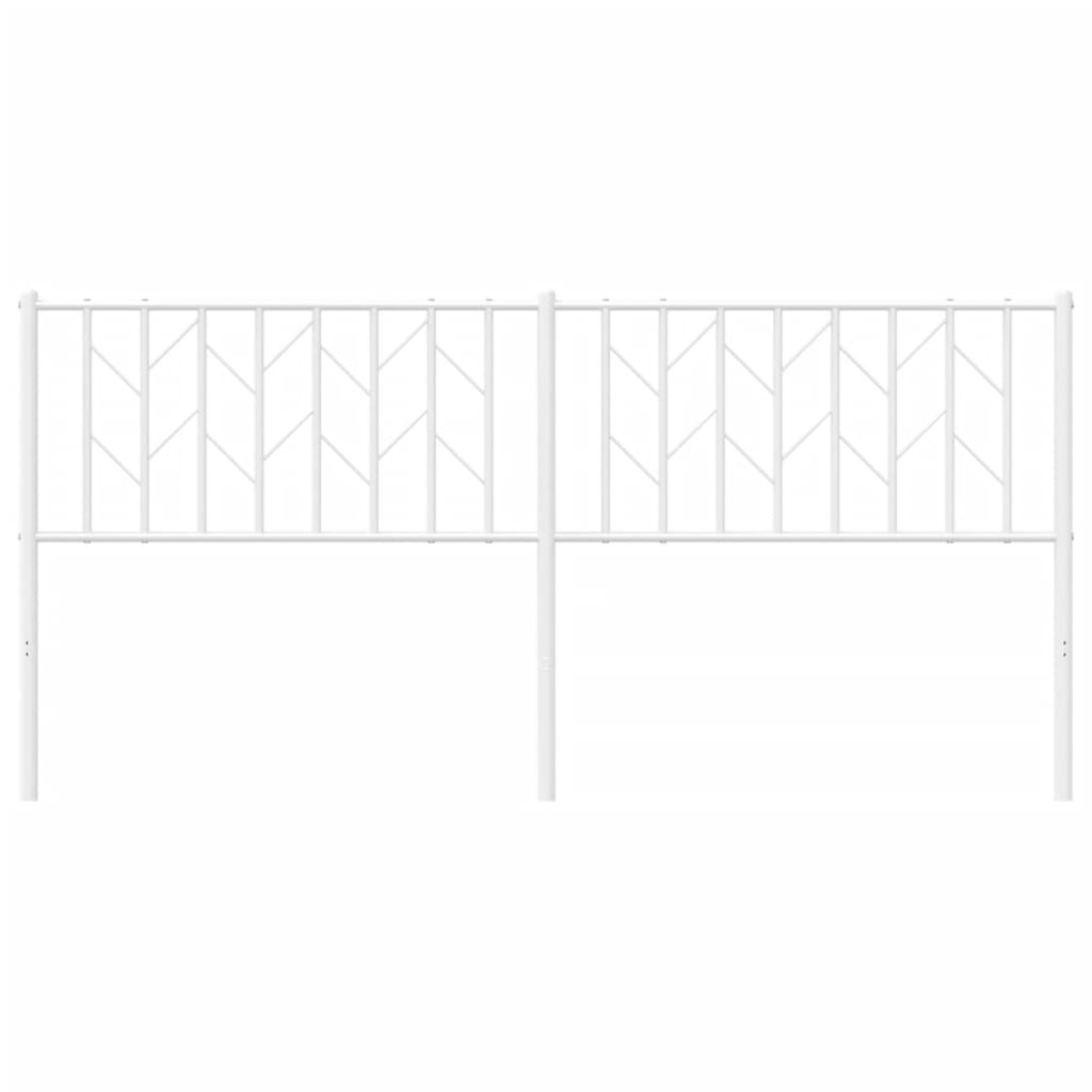 vidaXL Tăblie de pat metalică, alb, 180 cm