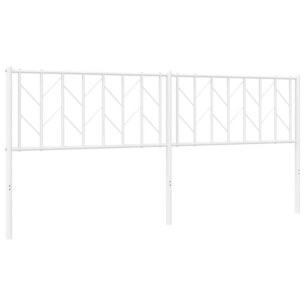 vidaXL Tăblie de pat metalică, alb, 193 cm