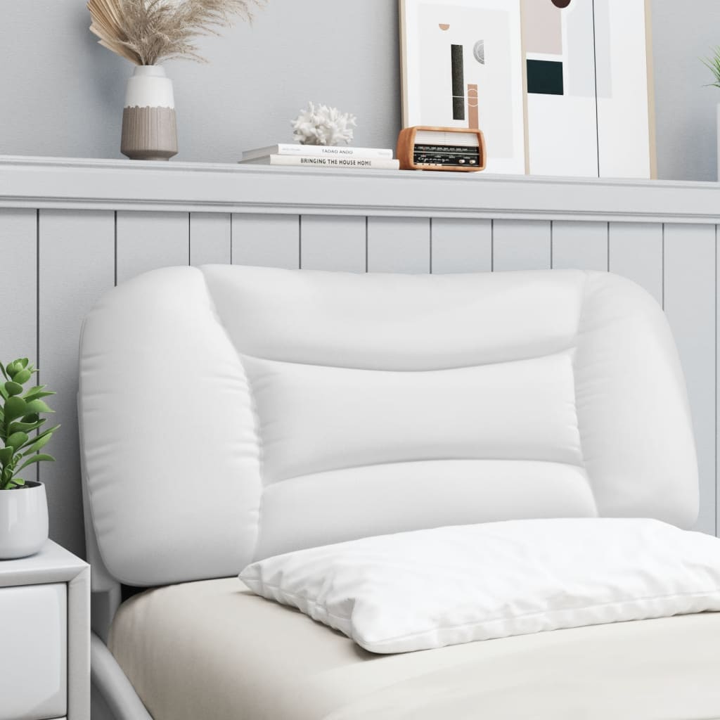 vidaXL Pernă pentru tăblie pat, alb, 80 cm, piele artificială vidaXL Pernă pentru tăblie pat, alb, 80 cm, piele artificială
