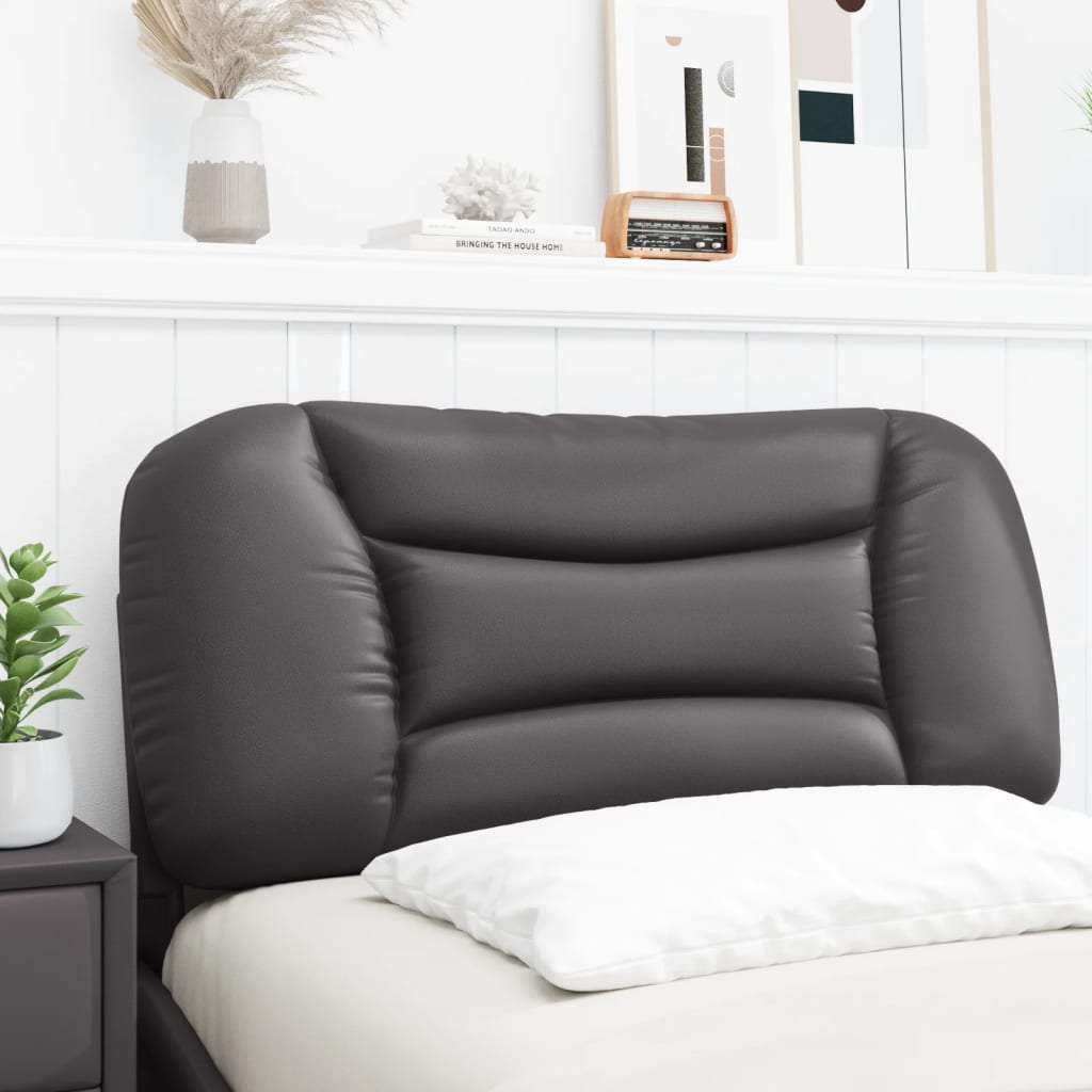 vidaXL Pernă pentru tăblie pat, Hvar, gri, 80 cm, piele artificială