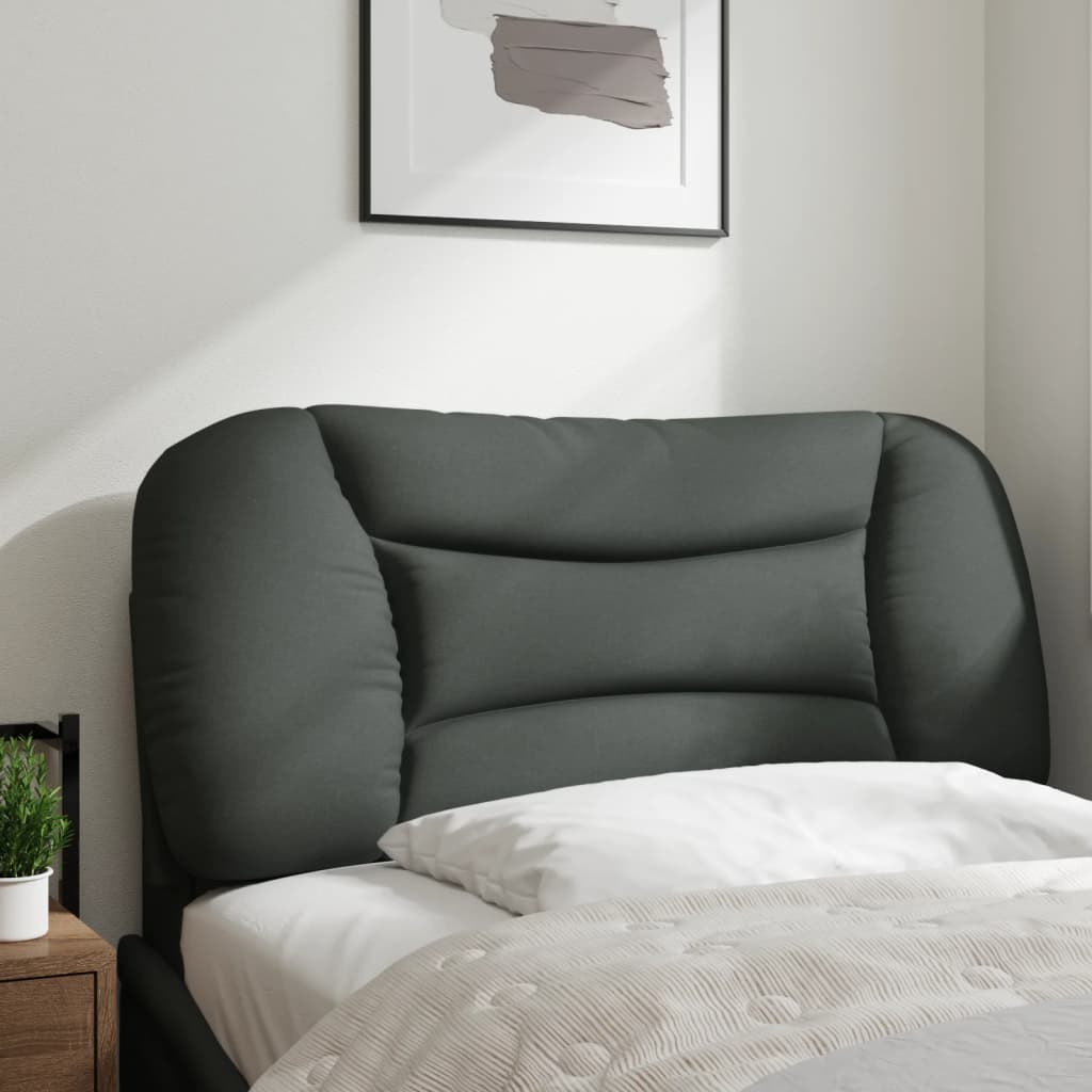 vidaXL Pernă pentru tăblie de pat, gri închis, 90 cm, material textil vidaXL Pernă pentru tăblie de pat, gri închis, 90 cm, material textil