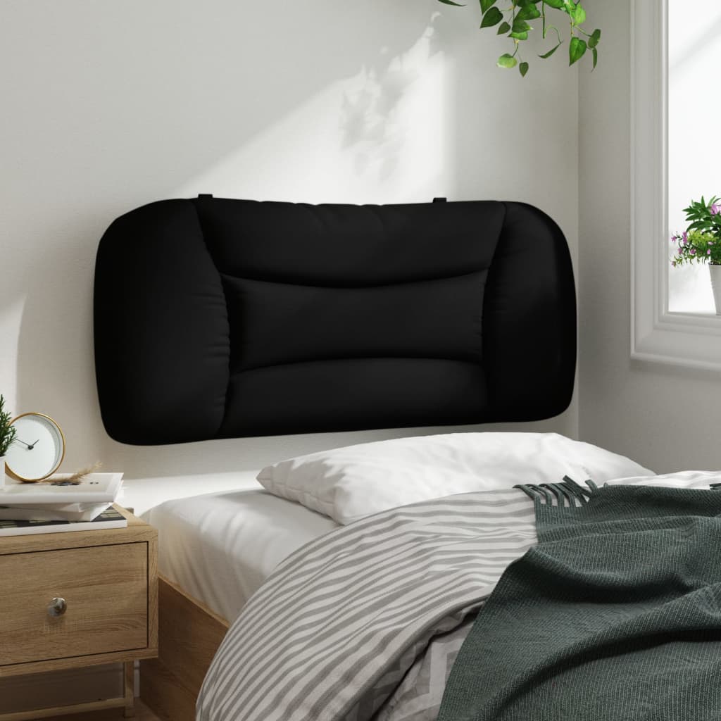 vidaXL Pernă pentru tăblie de pat, negru, 90 cm, material textil vidaXL Pernă pentru tăblie de pat, negru, 90 cm, material textil