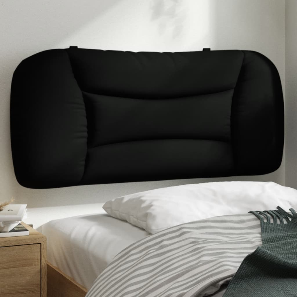 vidaXL Pernă pentru tăblie de pat, negru, 90 cm, material textil vidaXL Pernă pentru tăblie de pat, negru, 90 cm, material textil