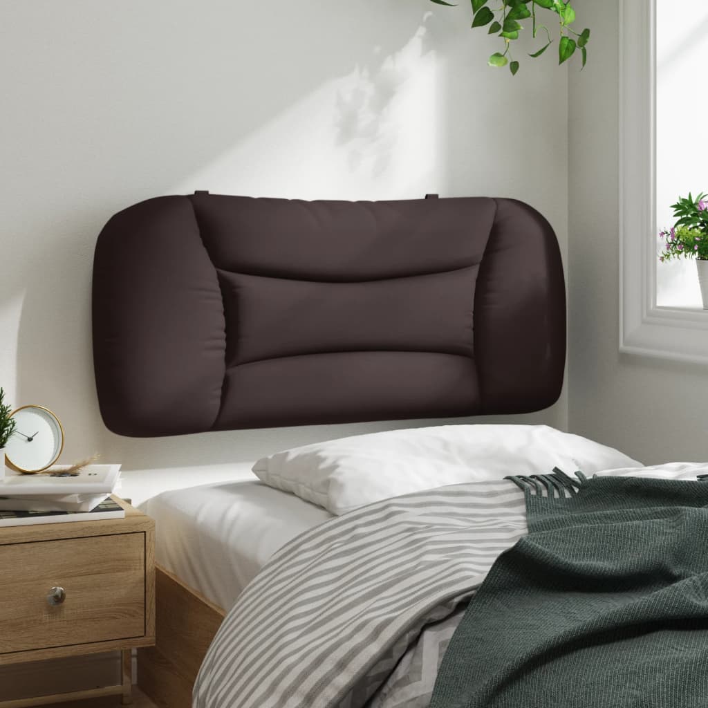 vidaXL Pernă pentru tăblie de pat maro închis, 90 cm, material textil vidaXL Pernă pentru tăblie de pat maro închis, 90 cm, material textil