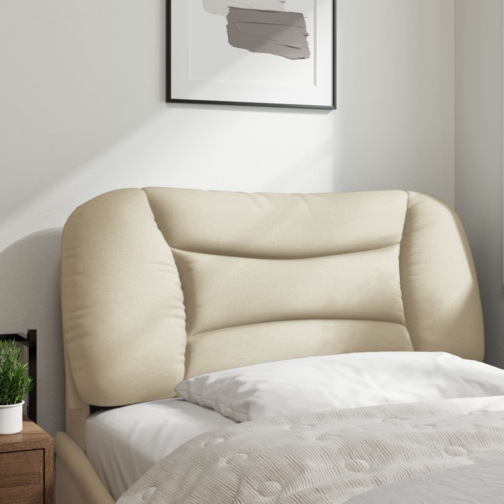 vidaXL Pernă pentru tăblie de pat, crem, 90 cm, material textil vidaXL Pernă pentru tăblie de pat, crem, 90 cm, material textil