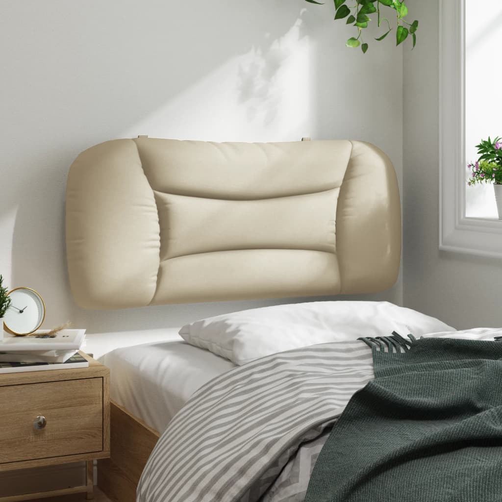 vidaXL Pernă pentru tăblie de pat, crem, 90 cm, material textil vidaXL Pernă pentru tăblie de pat, crem, 90 cm, material textil