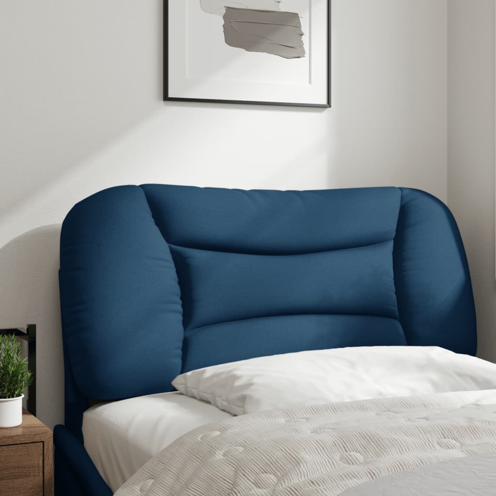 vidaXL Pernă pentru tăblie de pat, albastru, 90 cm, material textil vidaXL Pernă pentru tăblie de pat, albastru, 90 cm, material textil