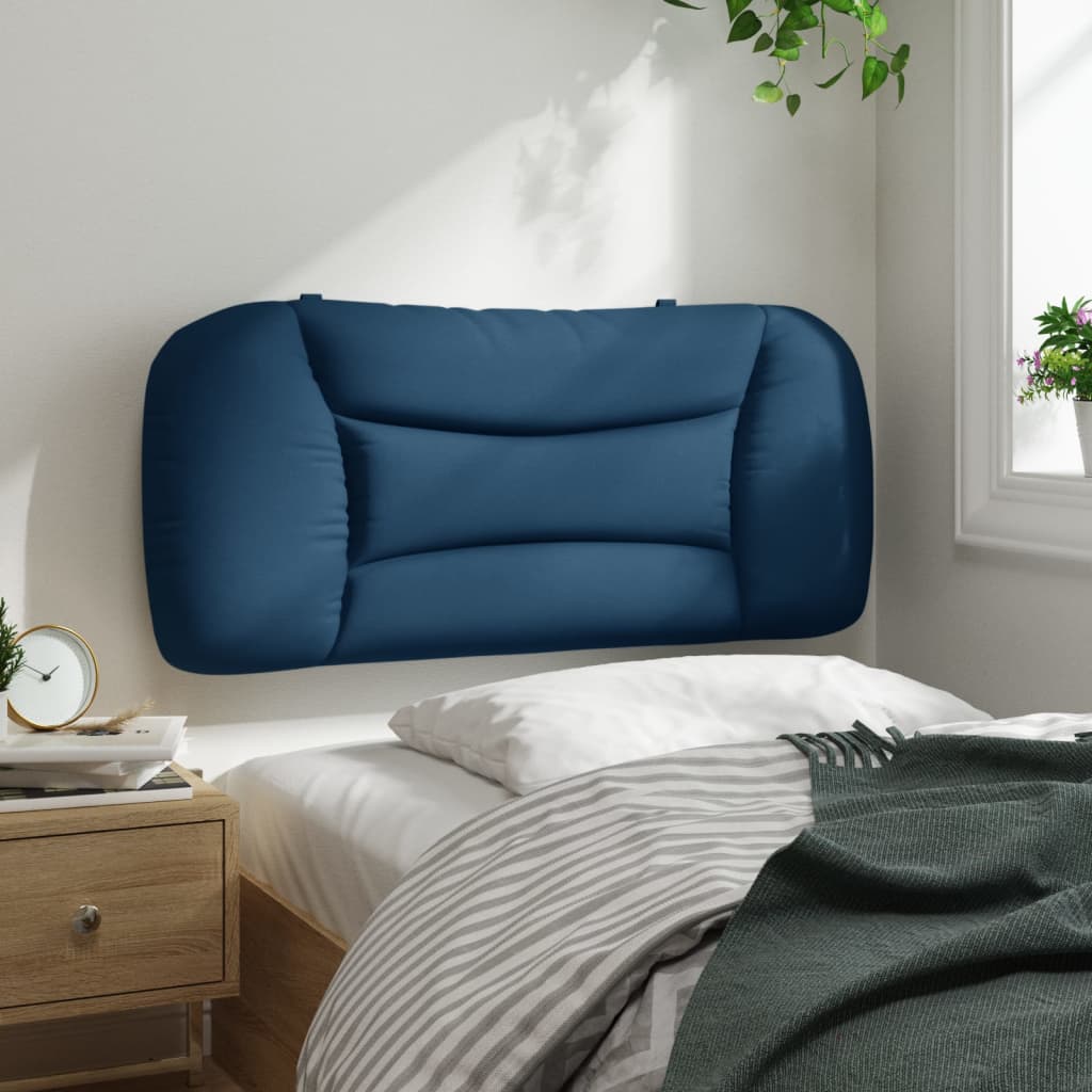 vidaXL Pernă pentru tăblie de pat, albastru, 90 cm, material textil vidaXL Pernă pentru tăblie de pat, albastru, 90 cm, material textil
