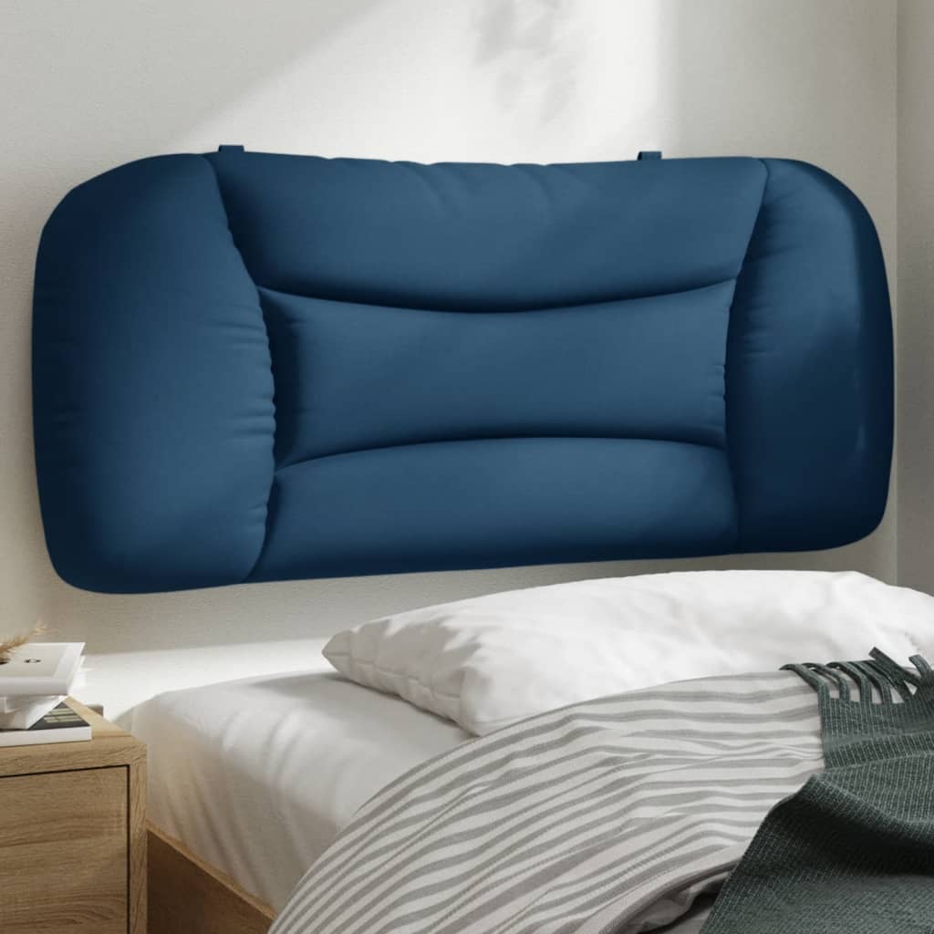 vidaXL Pernă pentru tăblie de pat, albastru, 90 cm, material textil vidaXL Pernă pentru tăblie de pat, albastru, 90 cm, material textil