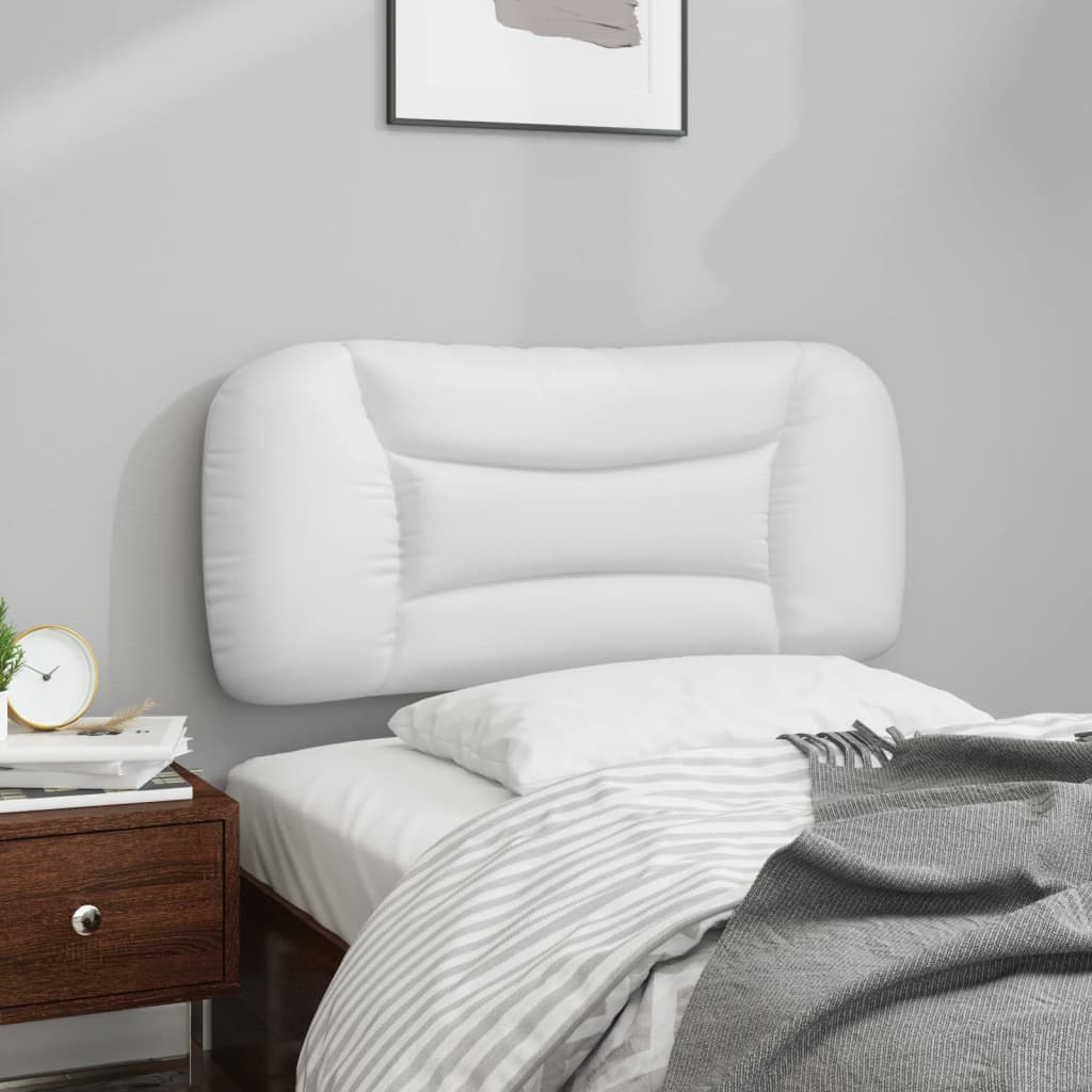 vidaXL Pernă pentru tăblie pat, alb, 90 cm, piele artificială