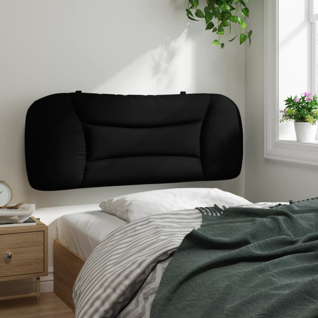 vidaXL Pernă pentru tăblie de pat, negru, 100 cm, material textil vidaXL Pernă pentru tăblie de pat, negru, 100 cm, material textil