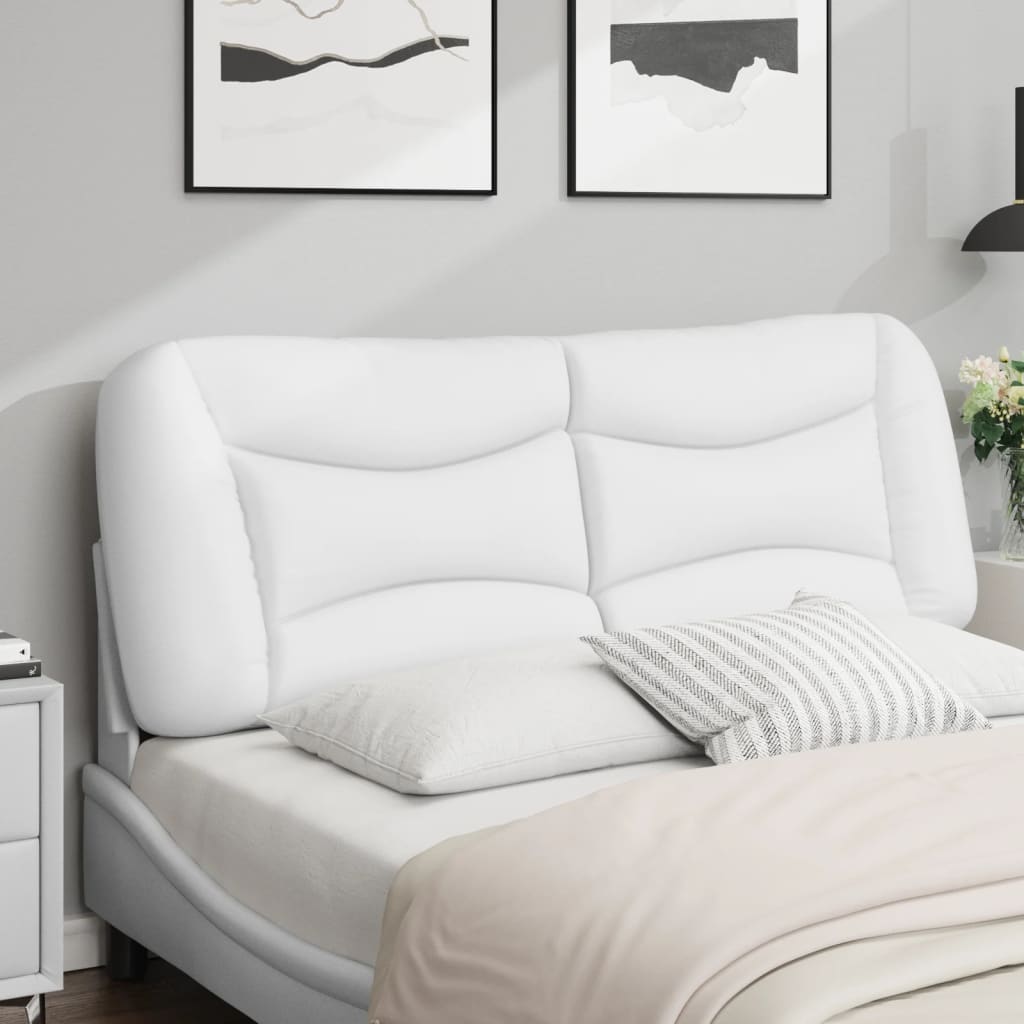 vidaXL Pernă pentru tăblie pat, alb, 120 cm, piele artificială
