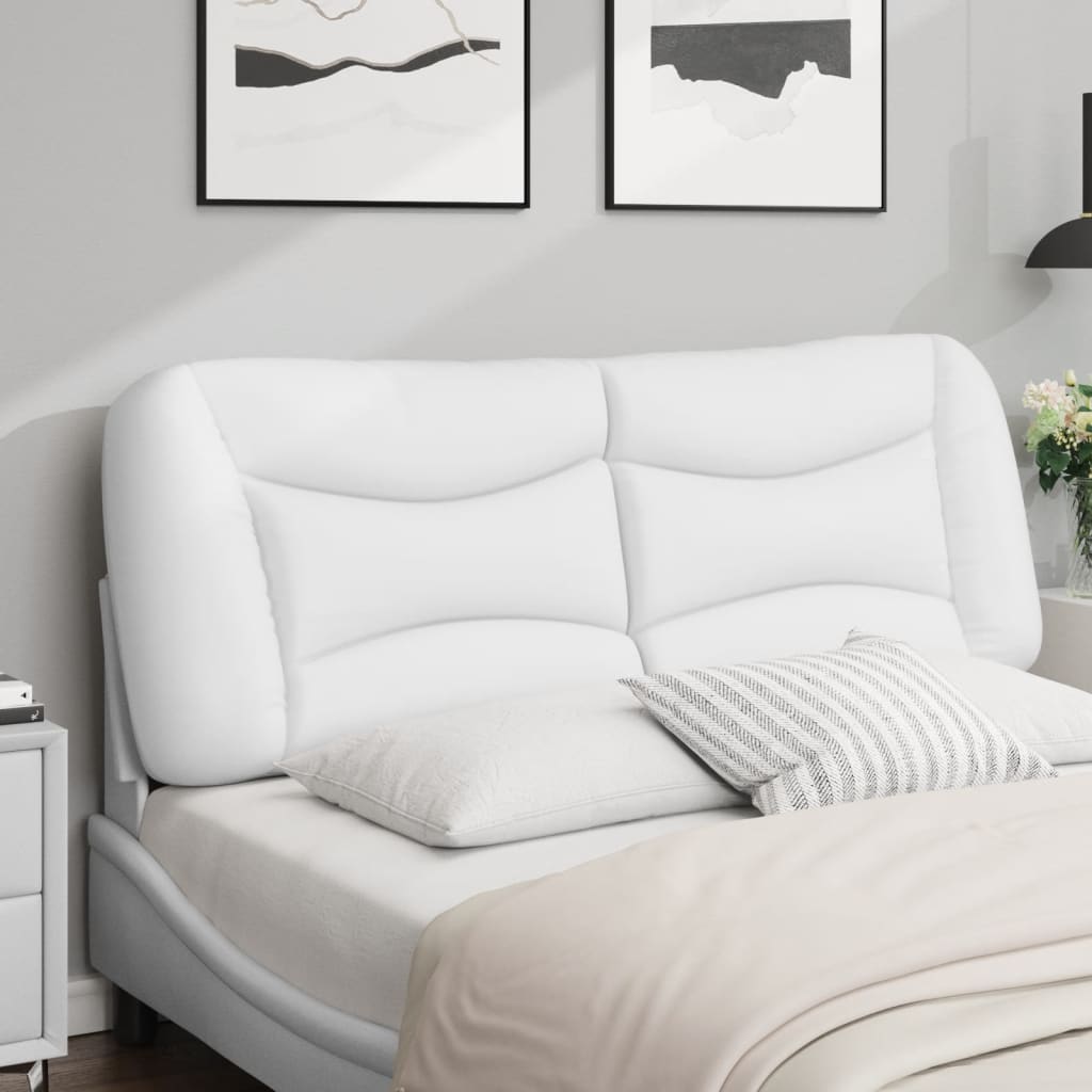 vidaXL Pernă pentru tăblie pat, alb, 140 cm, piele artificială