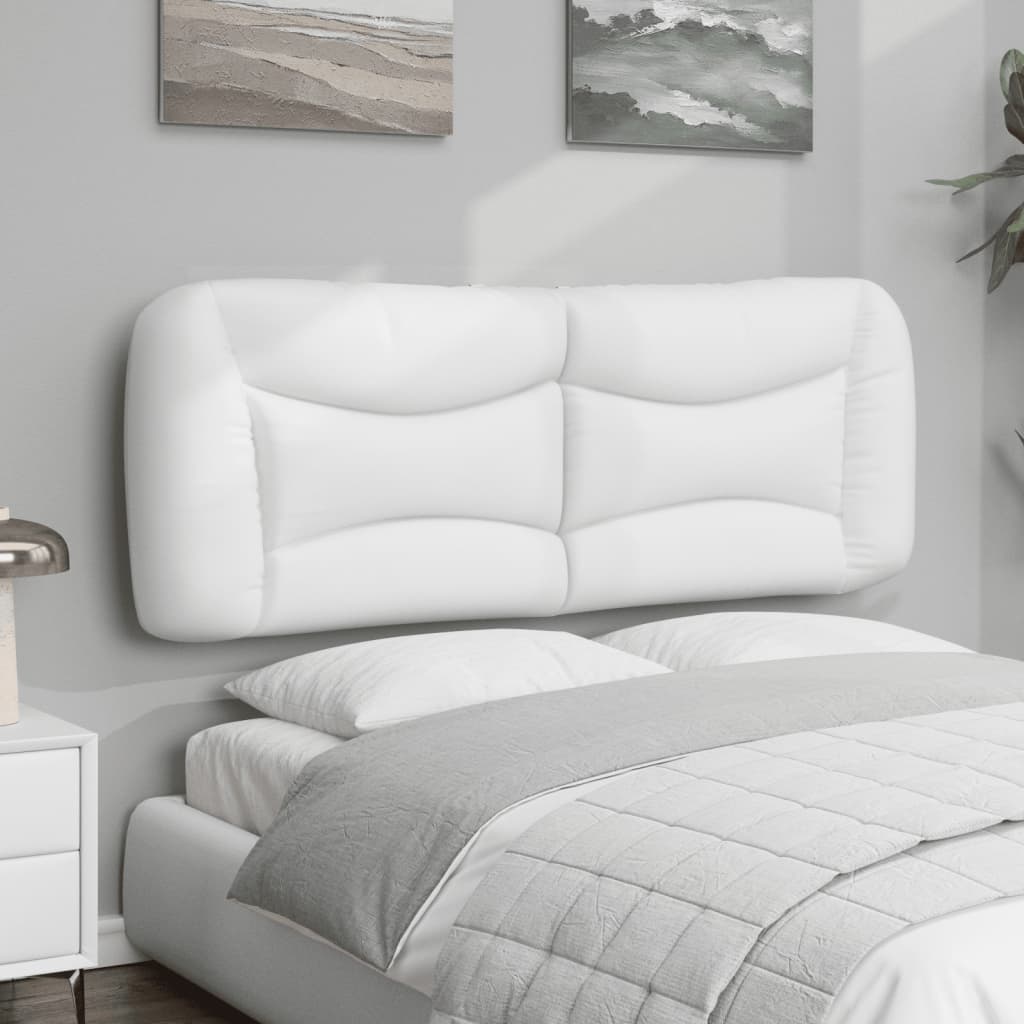 vidaXL Pernă pentru tăblie pat, alb, 140 cm, piele artificială