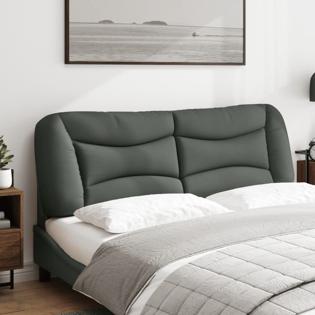 vidaXL Pernă pentru tăblie de pat, gri închis, 140 cm, material textil vidaXL Pernă pentru tăblie de pat, gri închis, 140 cm, material textil