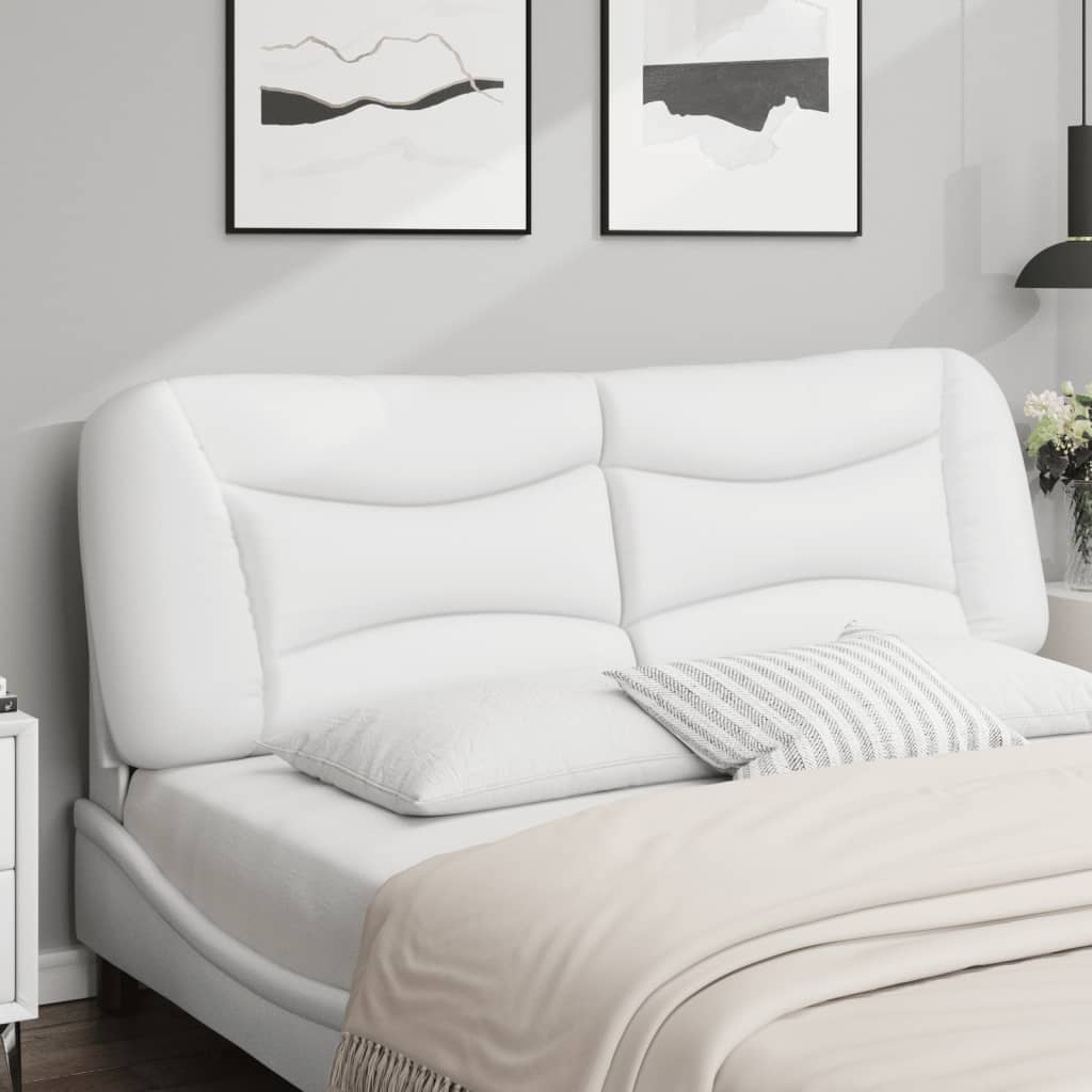 vidaXL Pernă pentru tăblie pat, alb, 160 cm, piele artificială