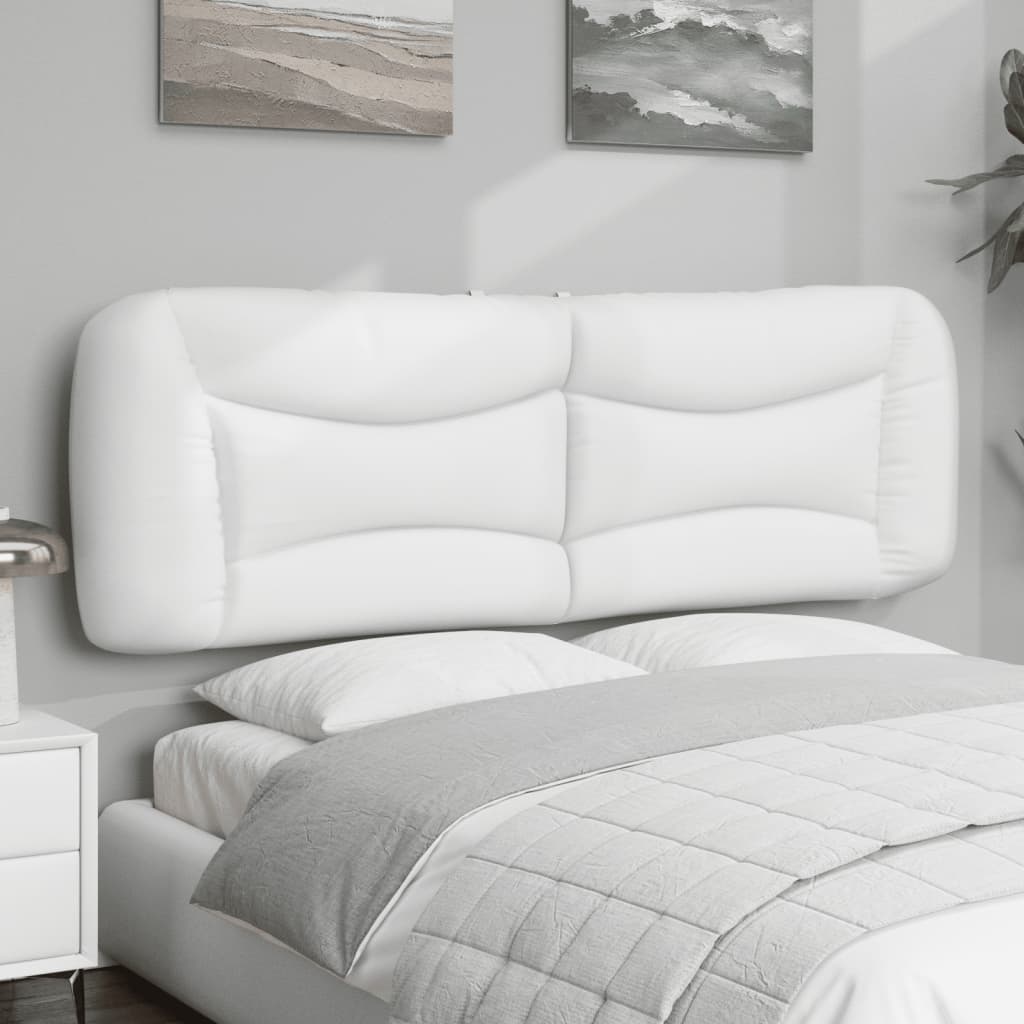 vidaXL Pernă pentru tăblie pat, alb, 160 cm, piele artificială