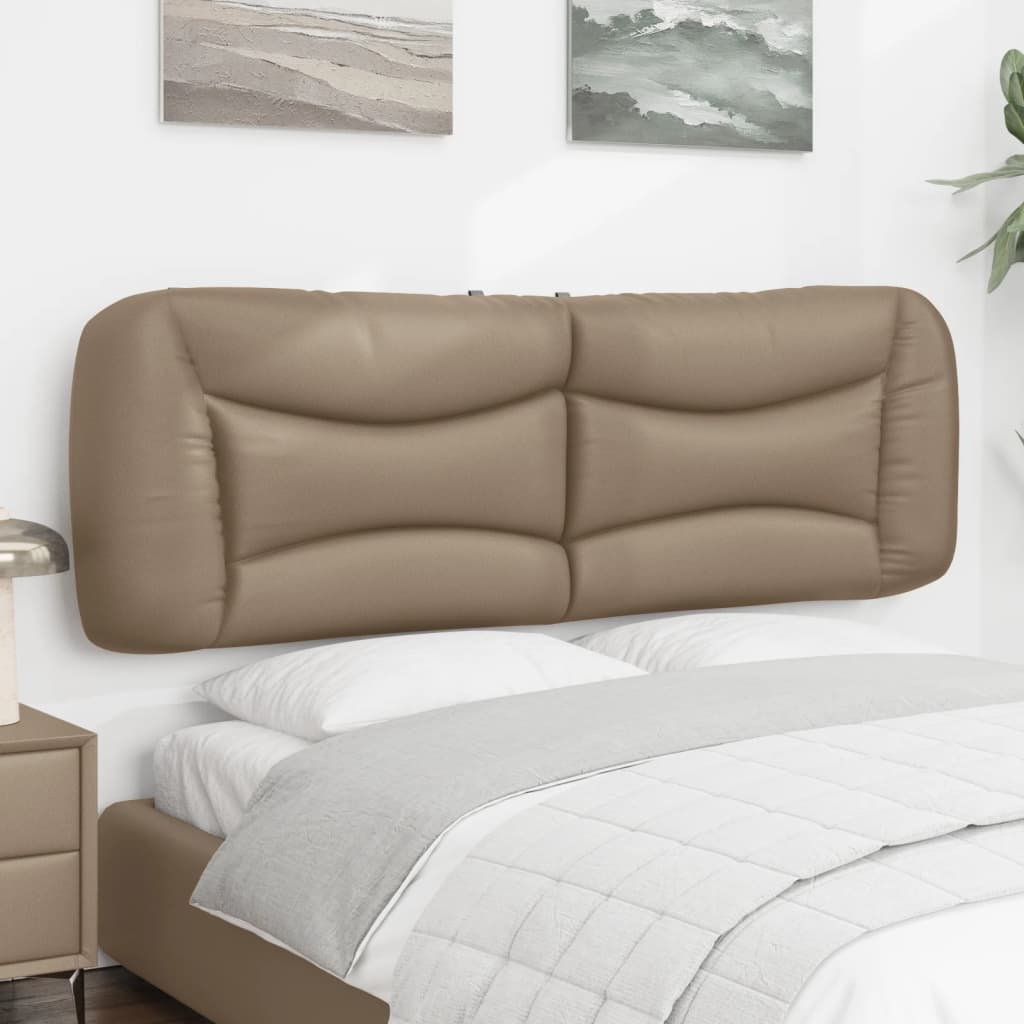 vidaXL Pernă pentru tăblie pat, cappuccino, 160 cm, piele artificială vidaXL Pernă pentru tăblie pat, cappuccino, 160 cm, piele artificială