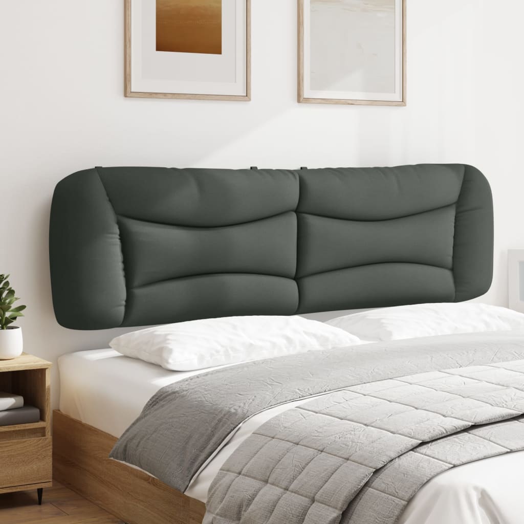 vidaXL Pernă pentru tăblie de pat, gri închis, 180 cm, material textil vidaXL Pernă pentru tăblie de pat, gri închis, 180 cm, material textil