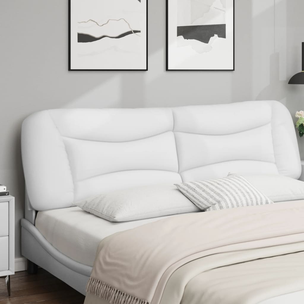 vidaXL Pernă pentru tăblie pat, alb, 180 cm, piele artificială