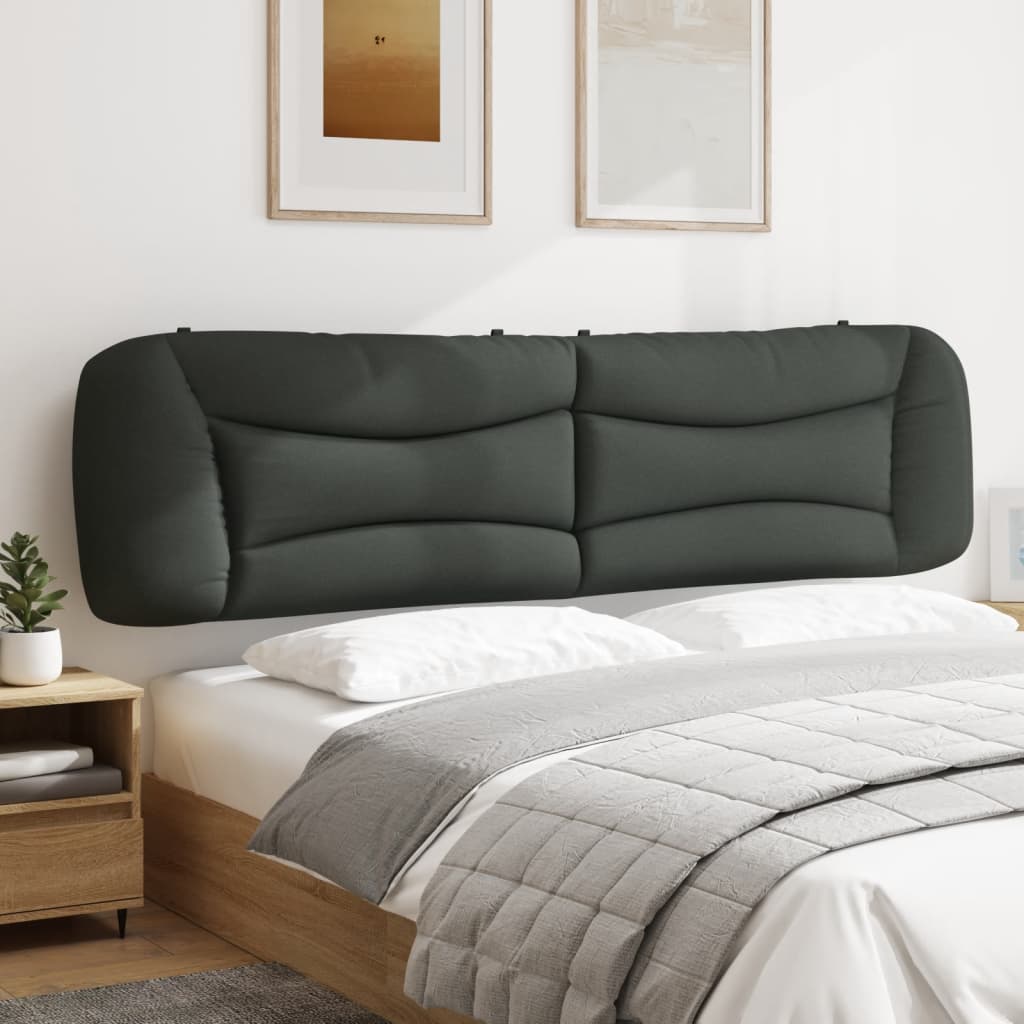 vidaXL Pernă pentru tăblie de pat, gri închis, 200 cm, material textil vidaXL Pernă pentru tăblie de pat, gri închis, 200 cm, material textil