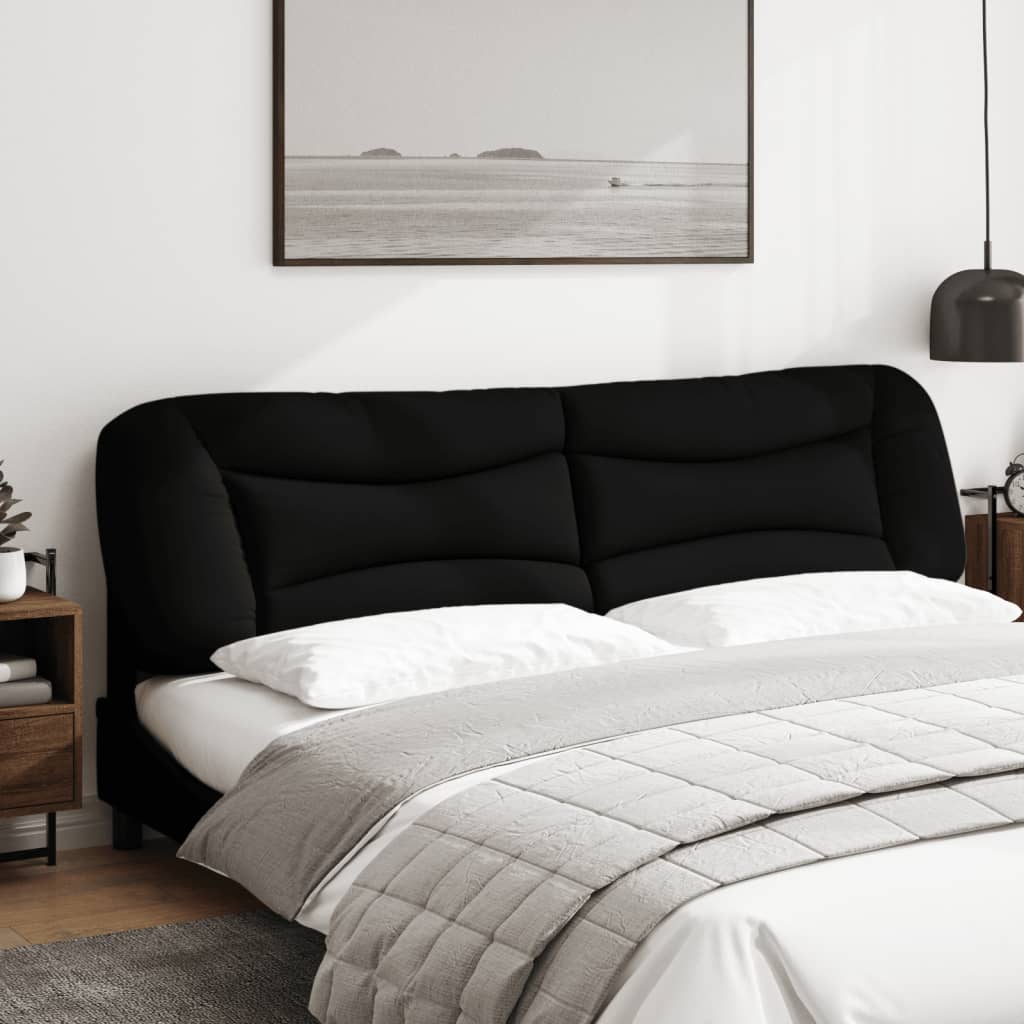 vidaXL Pernă pentru tăblie de pat, negru, 200 cm, material textil vidaXL Pernă pentru tăblie de pat, negru, 200 cm, material textil