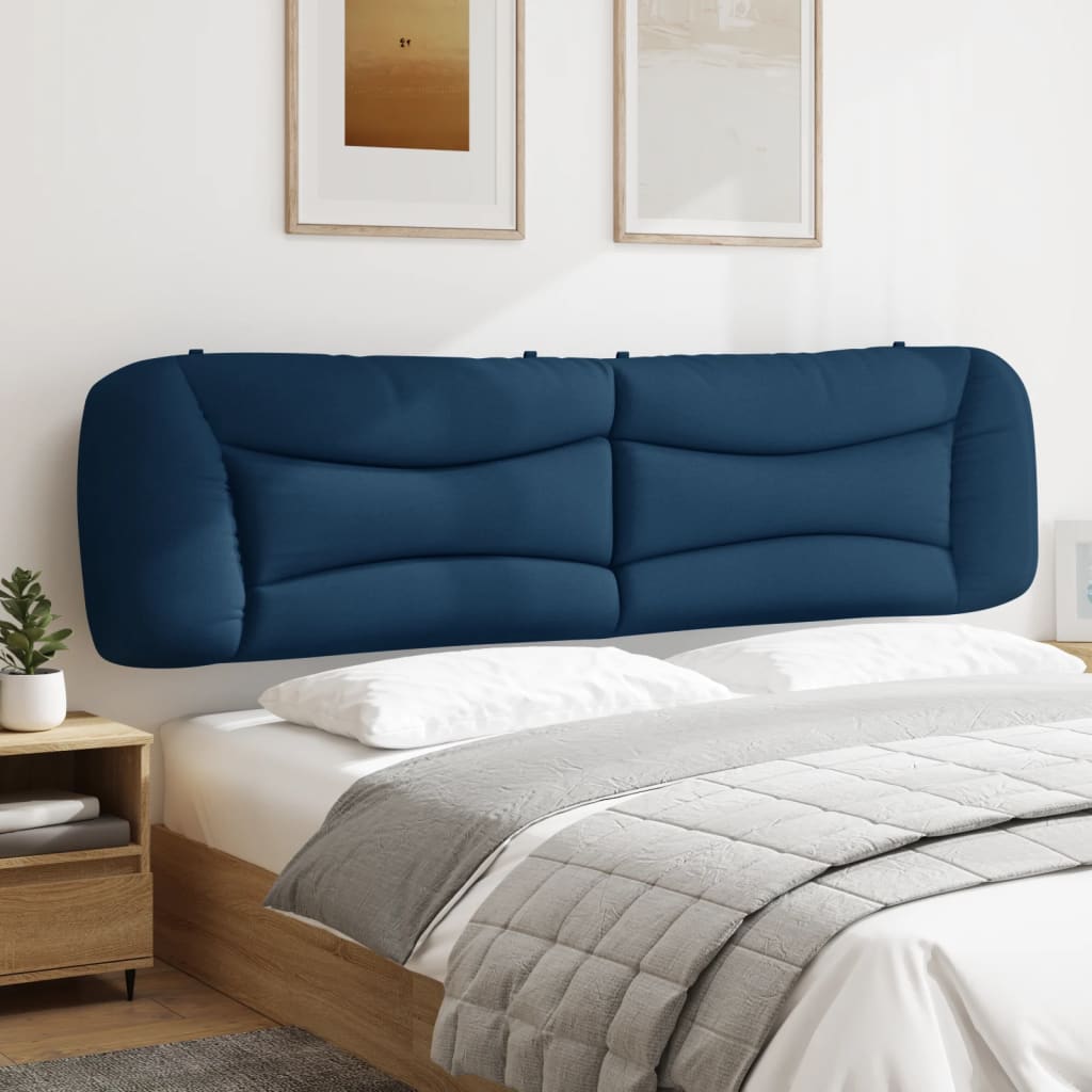 vidaXL Pernă pentru tăblie de pat, albastru, 200 cm, material textil vidaXL Pernă pentru tăblie de pat, albastru, 200 cm, material textil